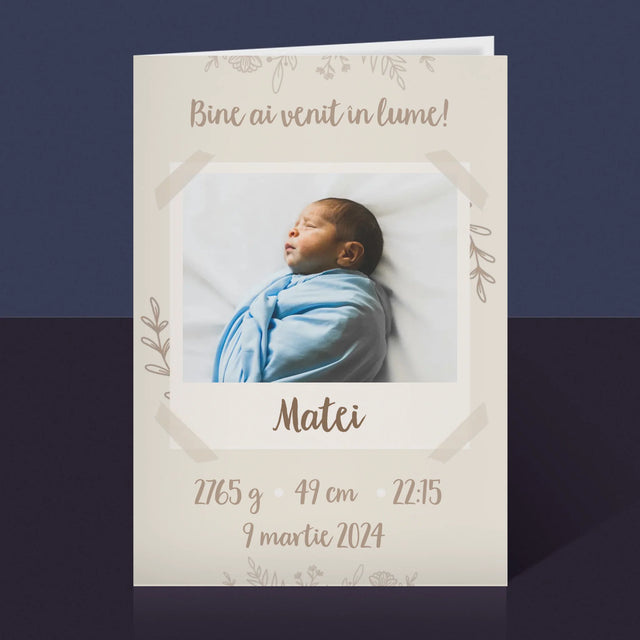 Certificat De Naștere: Certificat De Naștere Ramuri - Card Cu Felicitări