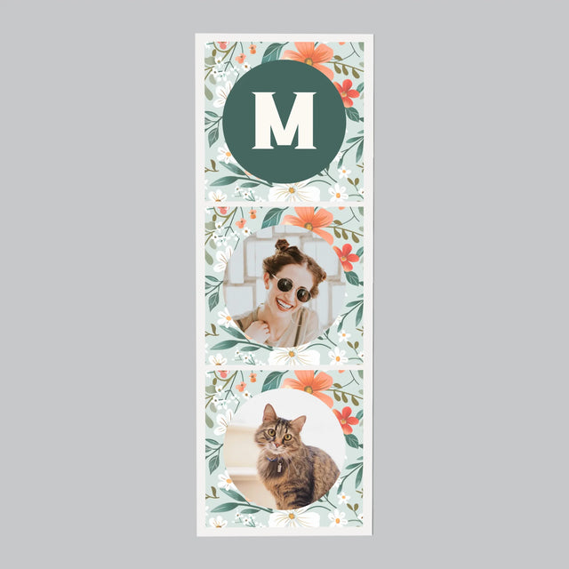 Colaj De Fotografii: Monogramă Florală - Magnet Pe Fregider