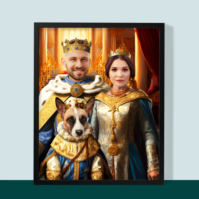 Portret Regal: Conducători Cu Un Animal De Companie - Imprimare Cu Ramă 30X40 (Verticală)