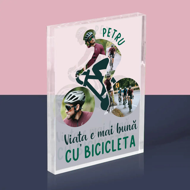 Formă Din Fotografii: Viața E Mai Bună Cu Bicicleta - Bloc Acrilic