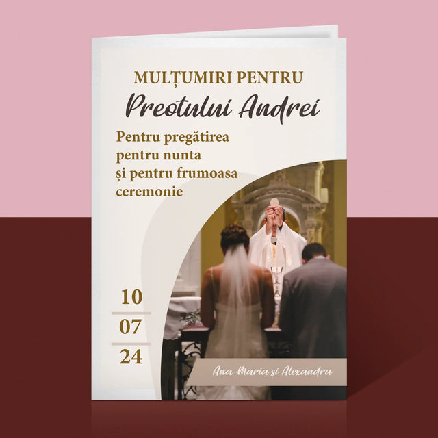 Fotografie Si Semnătură: Mulțumim Pentru Nunta Noastră - Card Cu Felicitări