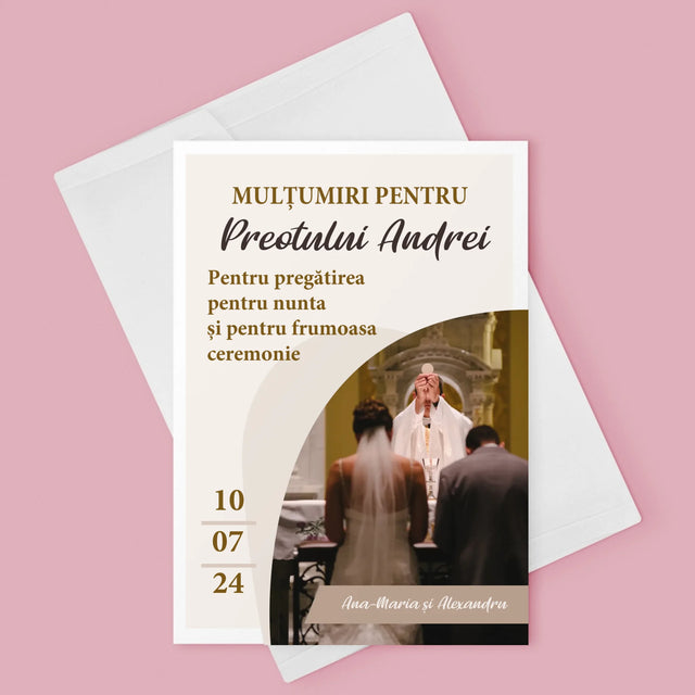 Fotografie Si Semnătură: Mulțumim Pentru Nunta Noastră - Card Cu Felicitări