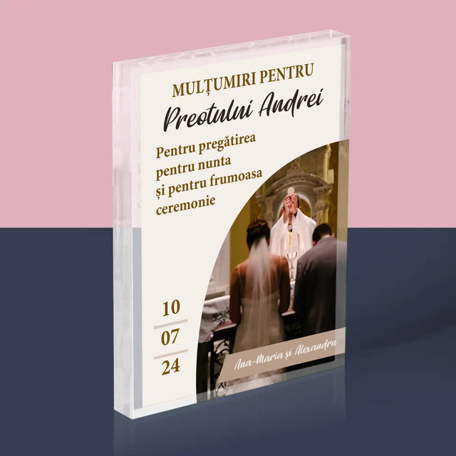 Fotografie Si Semnătură: Mulțumim Pentru Nunta Noastră - Bloc Acrilic