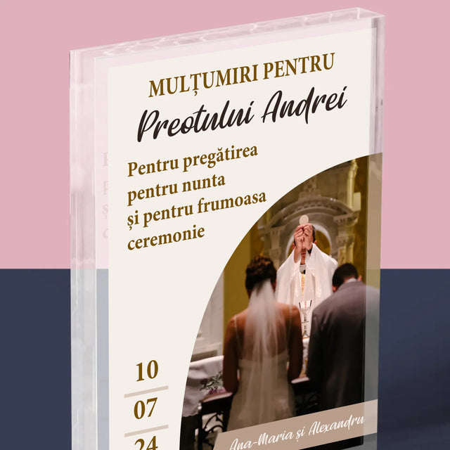 Fotografie Si Semnătură: Mulțumim Pentru Nunta Noastră - Bloc Acrilic