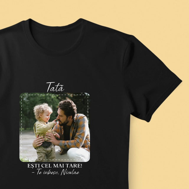 Fotografie Si Semnătură: Cel Mai Minunat Tată - Tricou Pentru Bărbați