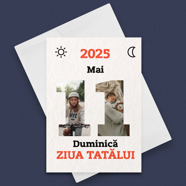 Cuvânt Din Fotografii: Felicitare Calendar Ziua Tatălui - Card Cu Felicitări