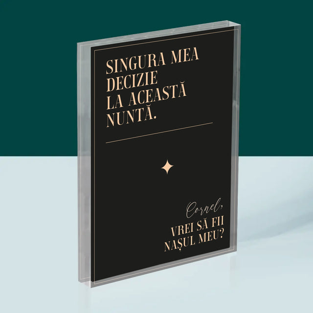 Numele Și Semnătura: Singura Mea Decizie - Bloc Acrilic