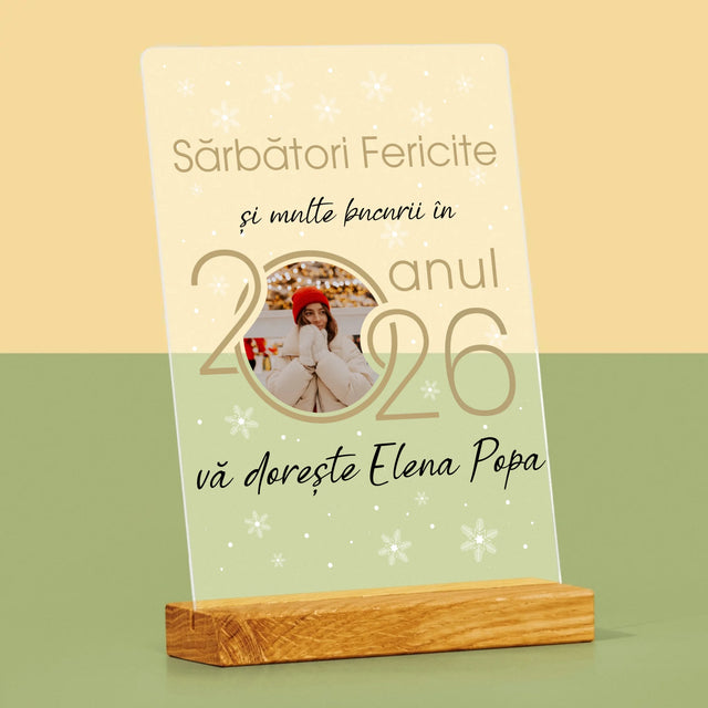 Colaj De Fotografii: An Nou Fericit - Imprimare Pe Sticlă Acrilică (Verticală)