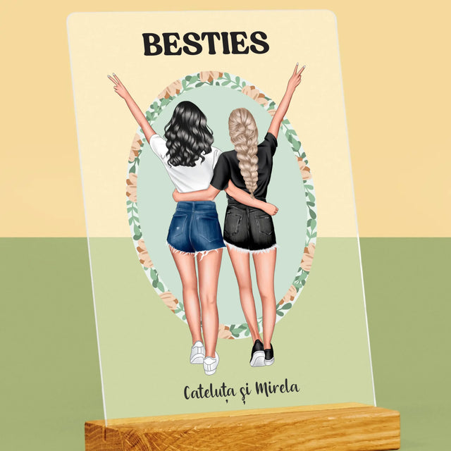 Creator De Personaj: Best Friends - Imprimare Pe Sticlă Acrilică (Verticală)