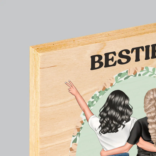 Creator De Personaj: Best Friends - Imprimare Pe Lemn ( Verticală)