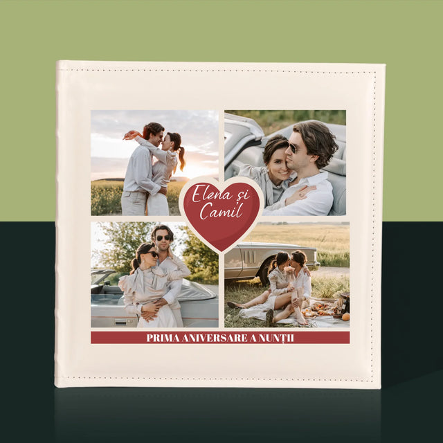 Colaj De Fotografii: Prima Aniversare A Nunții – Inimă - Album Foto