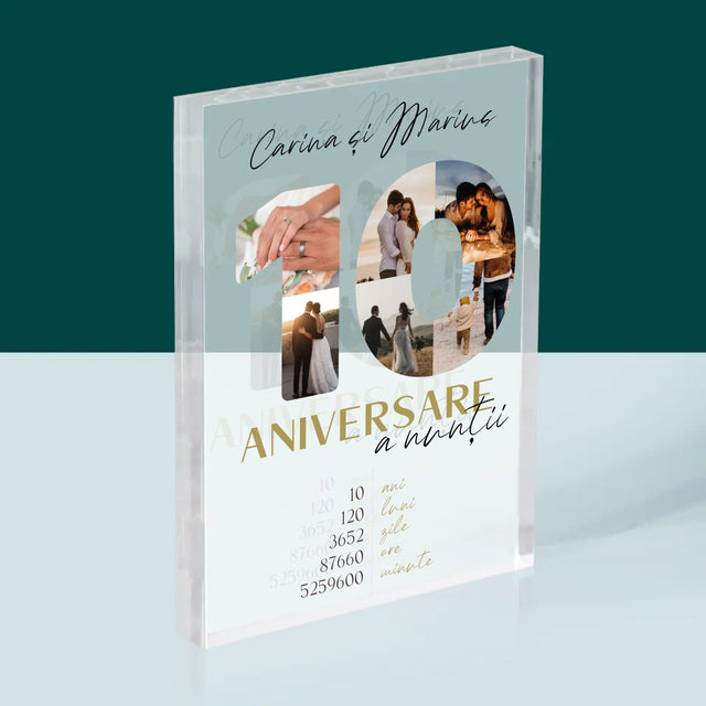 Cuvânt Din Fotografii: A 10-A Aniversare A Nunții - Bloc Acrilic