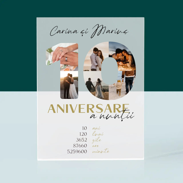 Cuvânt Din Fotografii: A 10-A Aniversare A Nunții - Bloc Acrilic