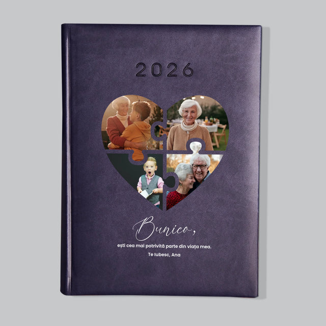 Colaj De Fotografii: Puzzle Inimă Pentru Bunică - Calendar De Carte (Fotografie)