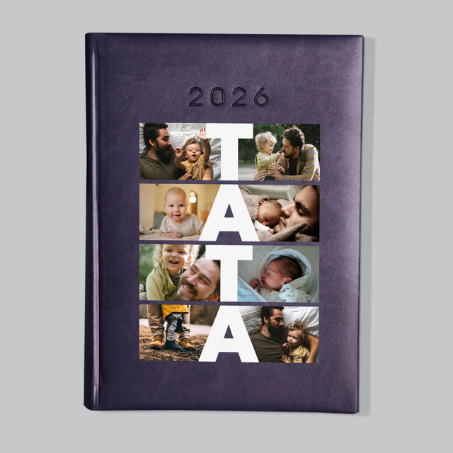 Colaj De Fotografii: Inscripție Tata - Calendar De Carte (Fotografie)
