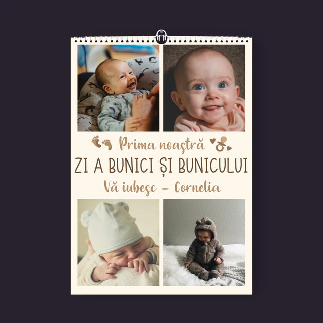 Colaj De Fotografii: Prima Noastră Zi A Bunicei Și Bunicului - Calendar De Perete