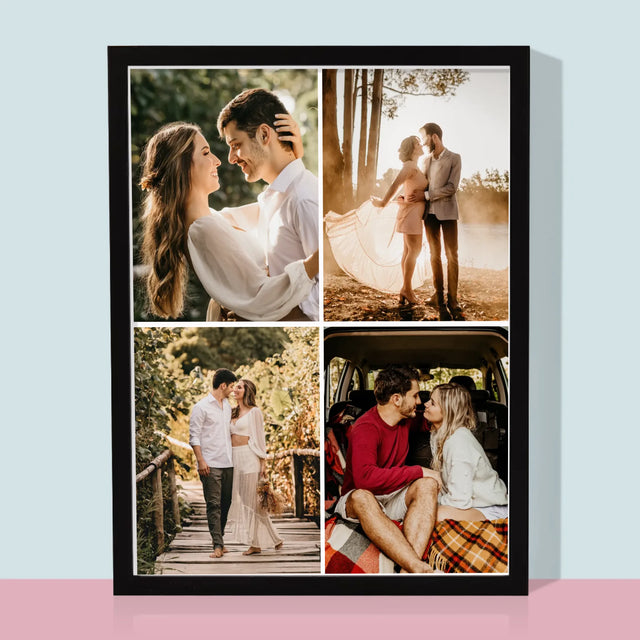 Colaj De Fotografii: 4 Fotografii - Imprimare Cu Ramă 30X40 (Verticală)