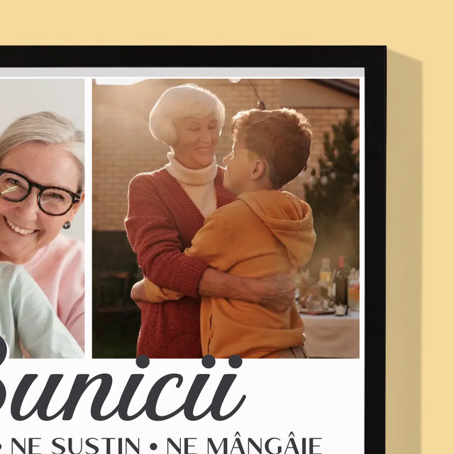 Colaj De Fotografii: Dragi Bunici - Imprimare Cu Ramă 30X40 (Verticală)