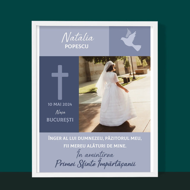 Fotografie Si Semnătură: Îngerul Lui Dumnezeu Comuniune - Imprimare Cu Ramă 30X40 (Verticală)