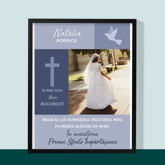 Fotografie Si Semnătură: Îngerul Lui Dumnezeu Comuniune - Imprimare Cu Ramă 30X40 (Verticală)