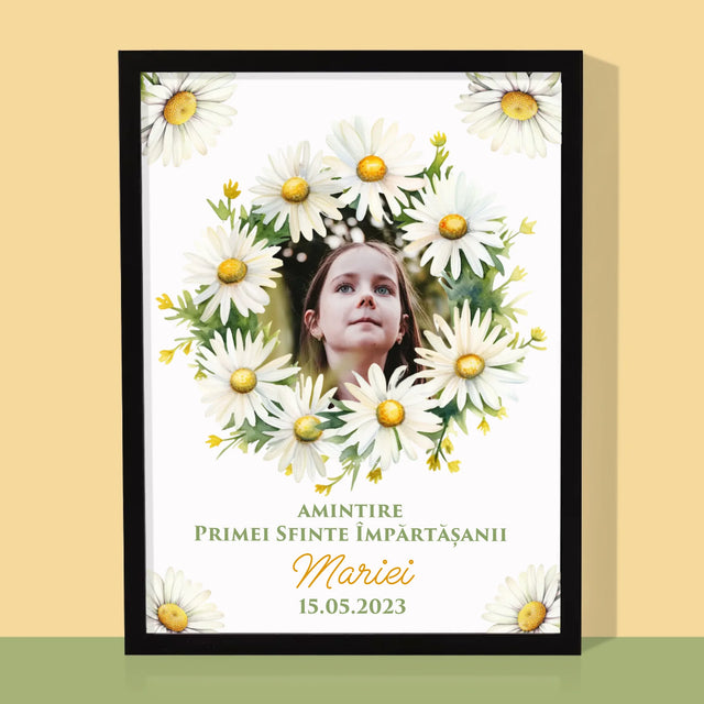 Fotografie Si Semnătură: Margaretele Amintire De La Sfânta Împărtășanie - Imprimare Cu Ramă 30X40 (Verticală)