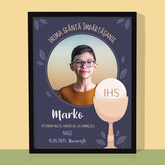 Fotografie Si Semnătură: Prima Sfântă Împărtășanie - Imprimare Cu Ramă 30X40 (Verticală)