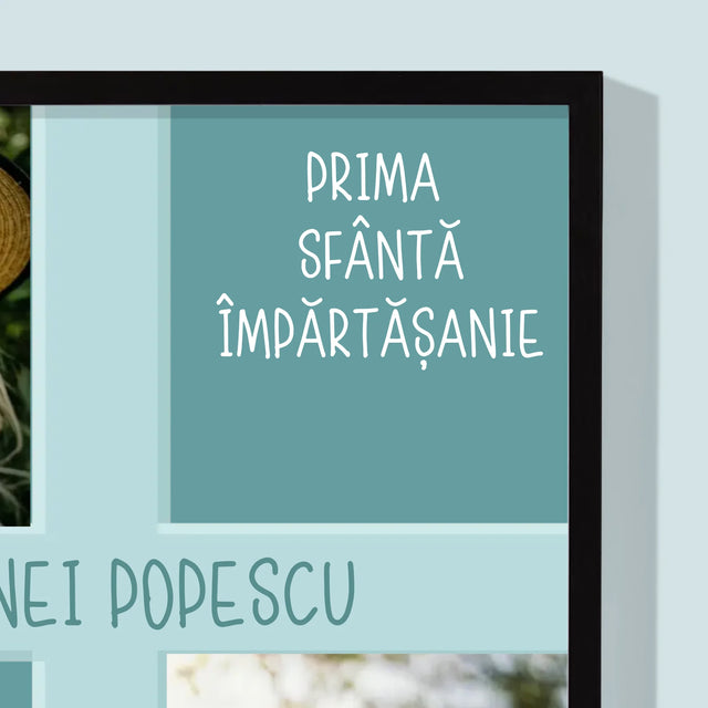 Colaj De Fotografii: Prima Sfântă Împărtășanie - Imprimare Cu Ramă 30X40 (Verticală)