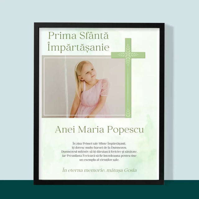 Fotografie Si Semnătură: Împărtășanie Fotografia Crucii - Imprimare Cu Ramă 30X40 (Verticală)