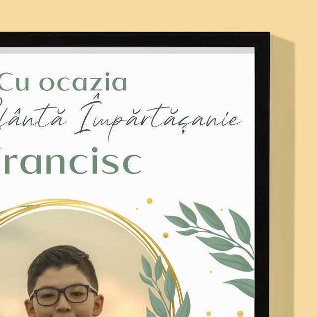 Fotografie Si Semnătură: Cu Ocazia Primei Sfinte Împărtășanii - Imprimare Cu Ramă 30X40 (Verticală)