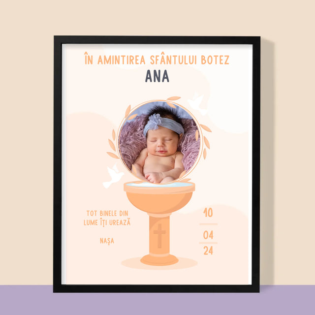 Fotografie Si Semnătură: În Amintirea Sfântului Botez - Imprimare Cu Ramă 30X40 (Verticală)