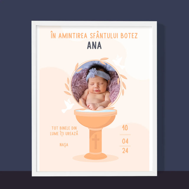 Fotografie Si Semnătură: În Amintirea Sfântului Botez - Imprimare Cu Ramă 30X40 (Verticală)