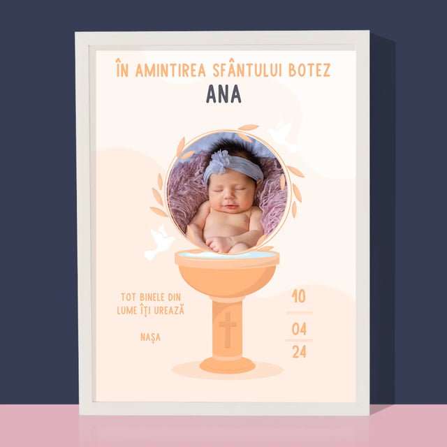 Fotografie Si Semnătură: În Amintirea Sfântului Botez - Imprimare Cu Ramă 30X40 (Verticală)