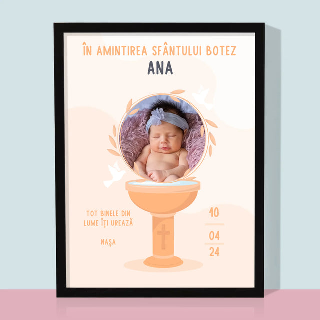 Fotografie Si Semnătură: În Amintirea Sfântului Botez - Imprimare Cu Ramă 30X40 (Verticală)