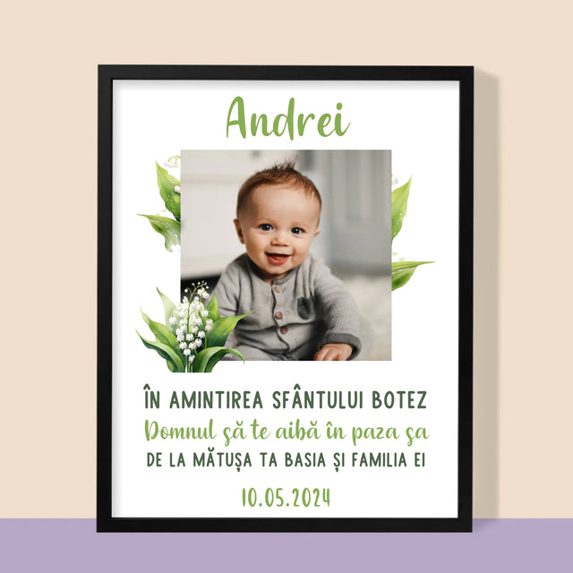 Fotografie Si Semnătură: În Amintirea Sfântului Botez Lăcrămioare - Imprimare Cu Ramă 30X40 (Verticală)