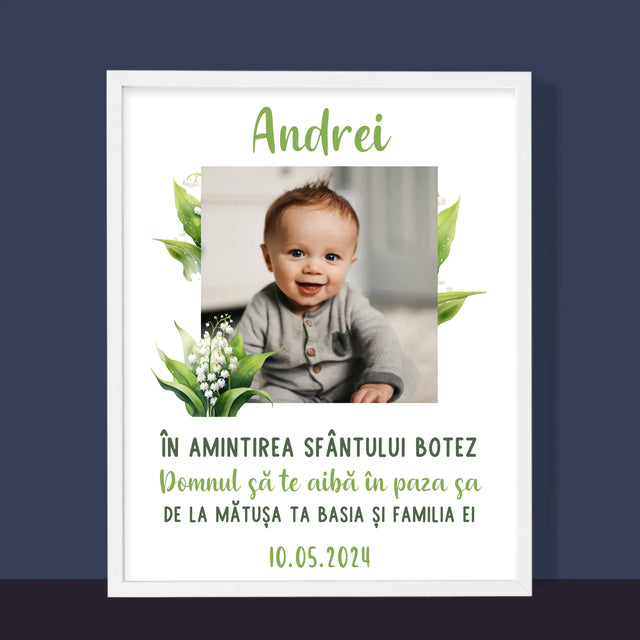 Fotografie Si Semnătură: În Amintirea Sfântului Botez Lăcrămioare - Imprimare Cu Ramă 30X40 (Verticală)