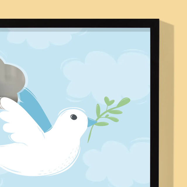 Fotografie Si Semnătură: În Amintirea Sfântului Botez Porumbei - Imprimare Cu Ramă 30X40 (Verticală)