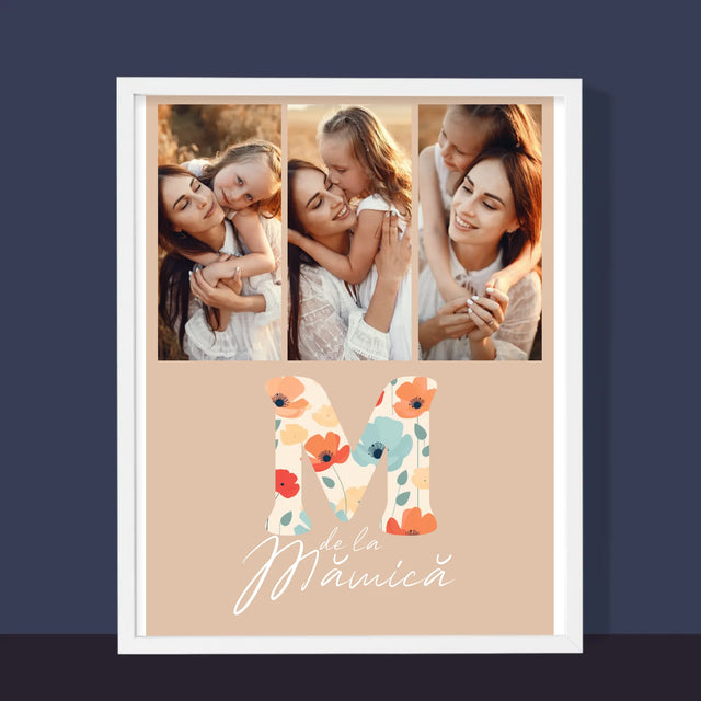 Colaj De Fotografii: M De La Mămică - Imprimare Cu Ramă 30X40 (Verticală)