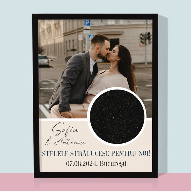 Harta Stelelor: Stelele Strălucesc Pentru Noi - Imprimare Cu Ramă 30X40 (Verticală)