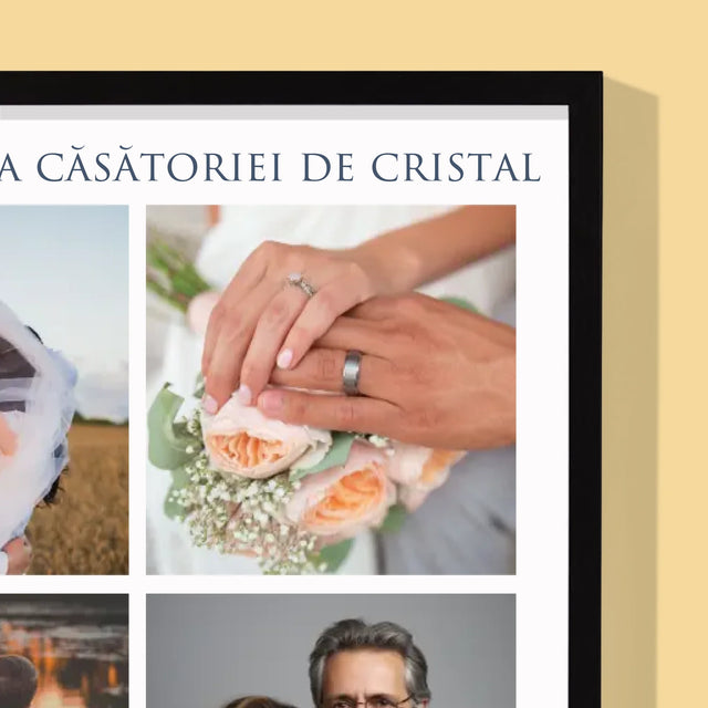 Colaj De Fotografii: 15 Ani Împreună - Imprimare Cu Ramă 30X40 (Verticală)