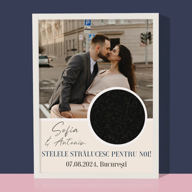 Harta Stelelor: Stelele Strălucesc Pentru Noi - Imprimare Cu Ramă 30X40 (Verticală)