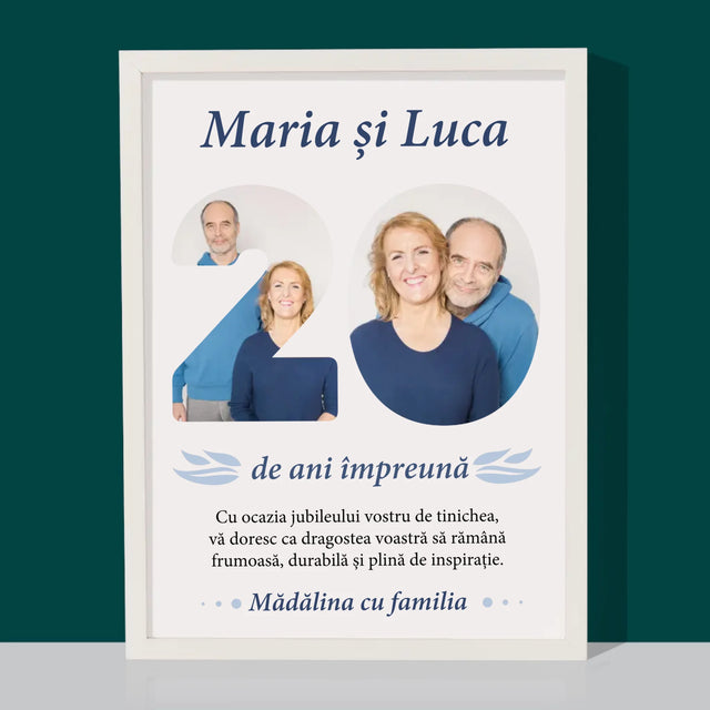 Cuvânt Din Fotografii: 20 De Ani Împreună - Imprimare Cu Ramă 30X40 (Verticală)