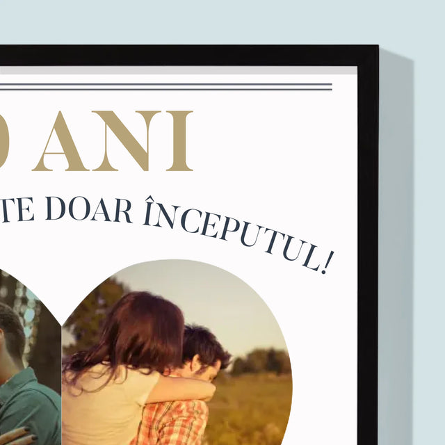 Formă Din Fotografii: Aniversare Inimă - Imprimare Cu Ramă 30X40 (Verticală)