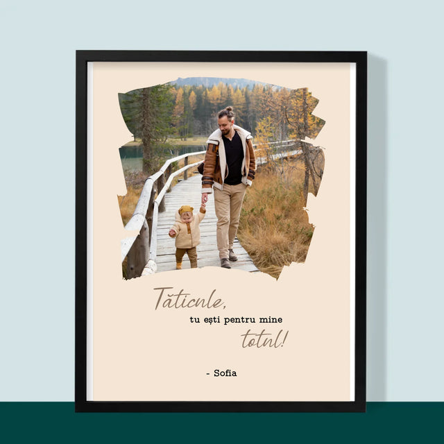 Fotografie Si Semnătură: Un Laur Pentru Tata - Imprimare Cu Ramă 30X40 (Verticală)