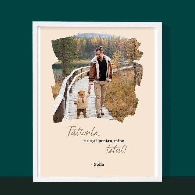 Fotografie Si Semnătură: Un Laur Pentru Tata - Imprimare Cu Ramă 30X40 (Verticală)