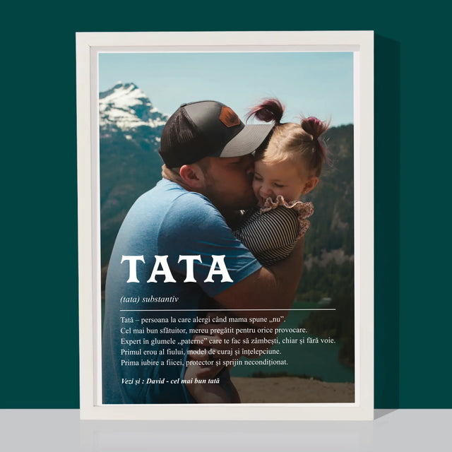 Fotografie Si Semnătură: Definiția Tată - Imprimare Cu Ramă 30X40 (Verticală)