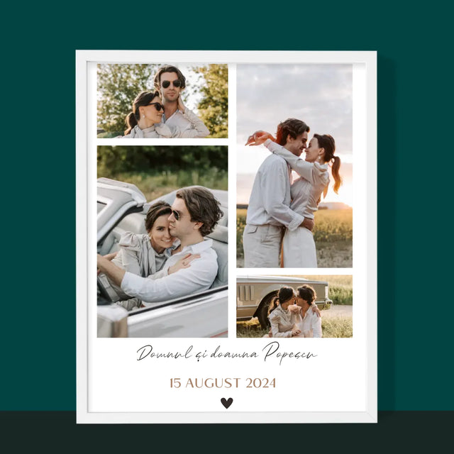 Colaj De Fotografii: Dl. Și Dna - Imprimare Cu Ramă 30X40 (Verticală)