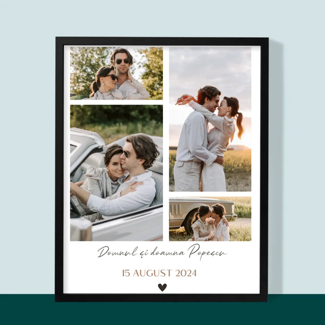 Colaj De Fotografii: Dl. Și Dna - Imprimare Cu Ramă 30X40 (Verticală)