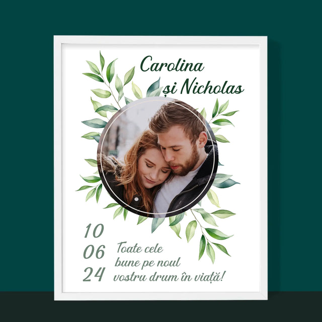 Fotografie Si Semnătură: Frunze De Nuntă - Imprimare Cu Ramă 30X40 (Verticală)