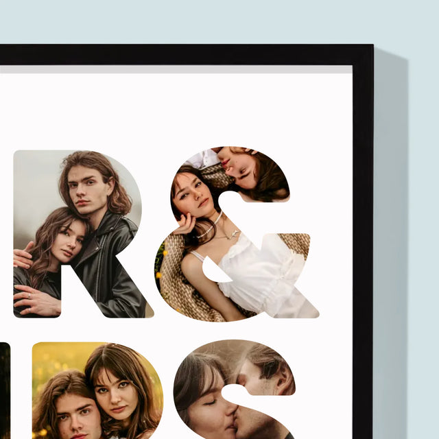 Cuvânt Din Fotografii: Mr&Mrs - Imprimare Cu Ramă 30X40 (Verticală)