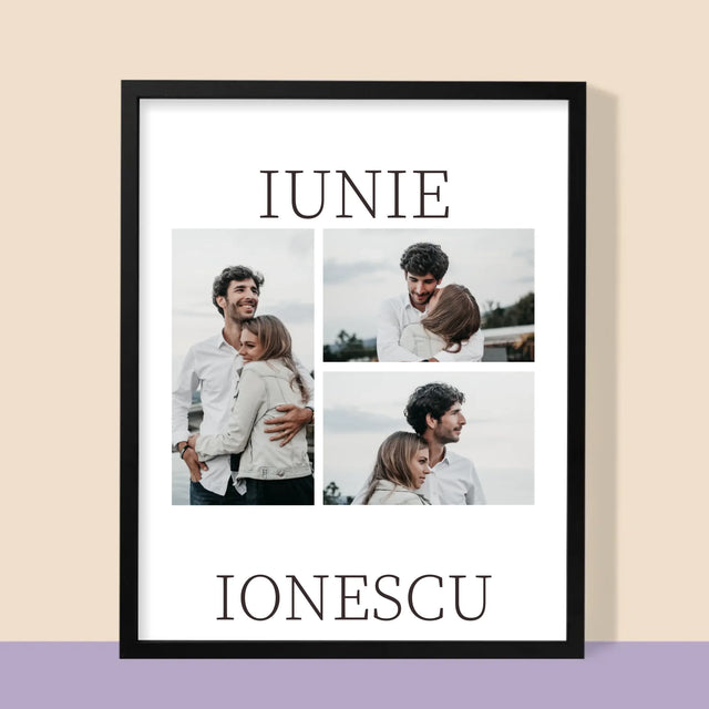 Colaj De Fotografii: Mr&Mrs Data - Imprimare Cu Ramă 30X40 (Verticală)